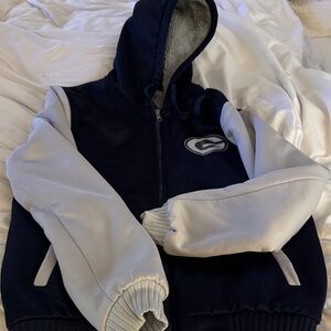 Cozy Kids  Jacket with fuzzy inside in Navy and Gray Green Bay packers